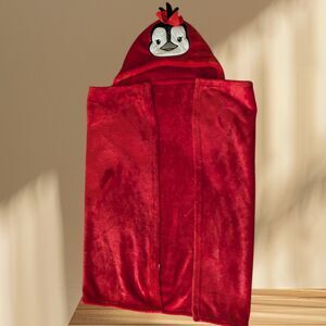 HB Brand Toddler Hooded Penguin Plush Blanket Super Soft Cozy 28in x 40in Red